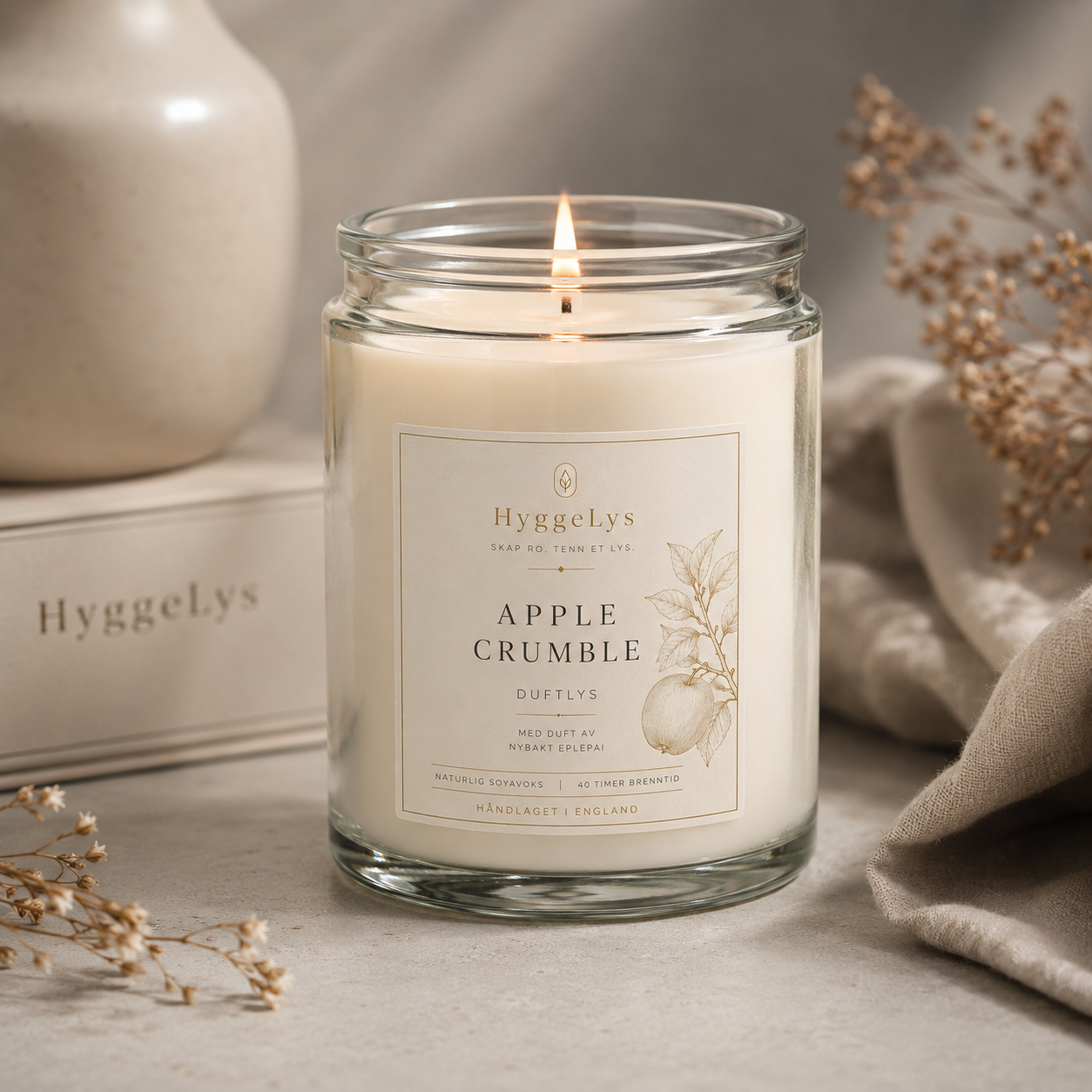 HyggeLys Hygge Collection Scented Candle Gift Set – 3-Pack Soy Wax